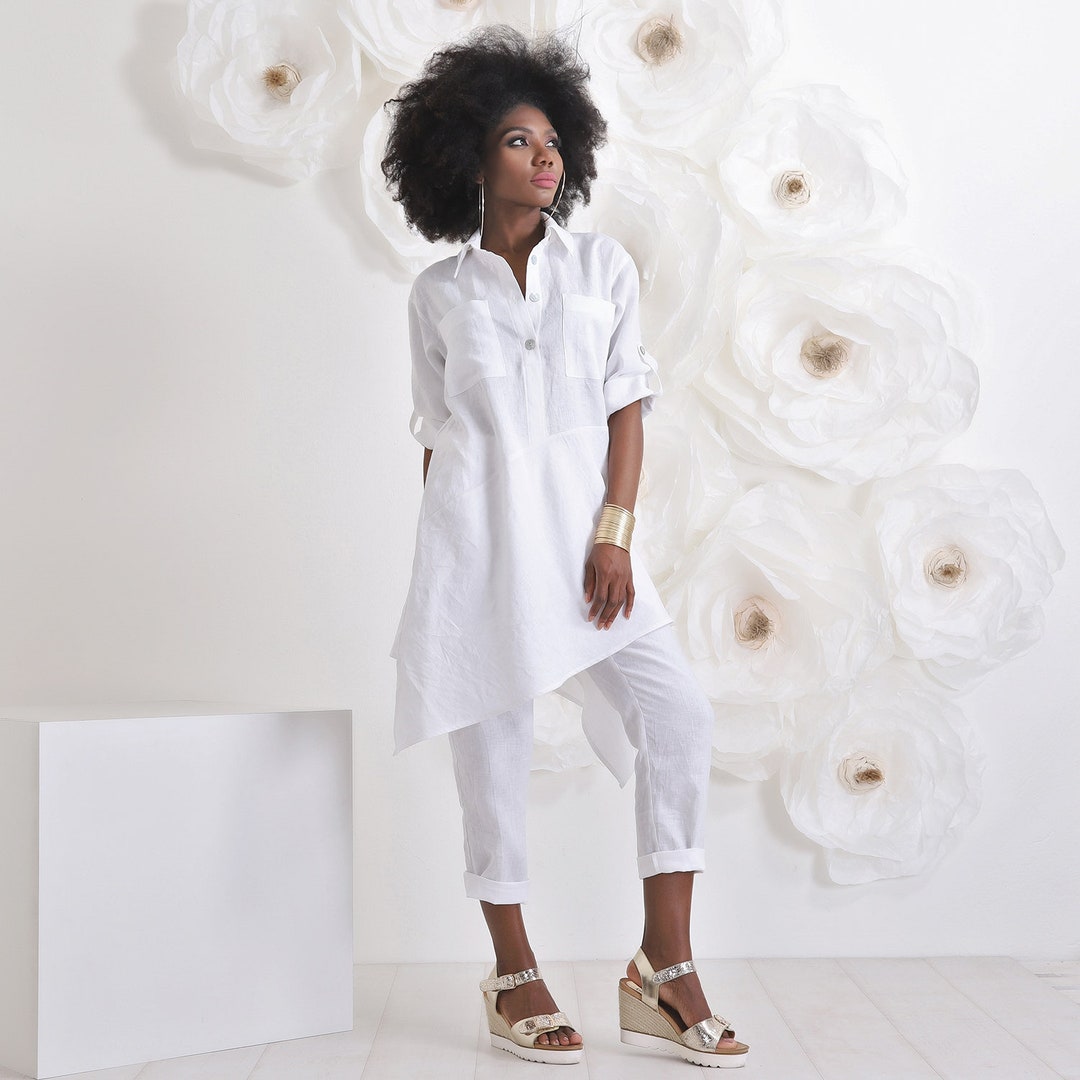 Linen Tunic Top, Women Tunic Top, Plus Size Clothing, Plus