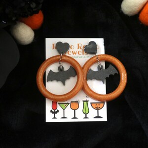 Hoop & Bat Earrings