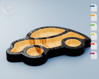 Car serving tray, baby plate for cnc router - STL, DXF, SVG files