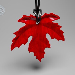 Collar de hoja de arce, colgante de hoja de madera, collar de bosque, joyería de madera única en su tipo, regalo para ella o él - archivos STL