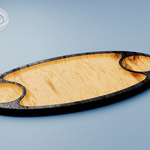 Oval Combination plate files for cnc router, Instant download, serving plate - STL, DXF, SVG files