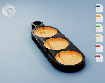 STL, DXF, SVG files serving plate for cnc router