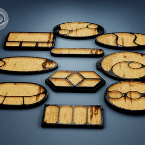 Set aus benutzerdefinierten Rolltablett-CNC-Fräsdateien, STL-3D-Druckdateien, Fräsvorlage, DXF-Svg-Dateien, Holztablett - digitaler Download