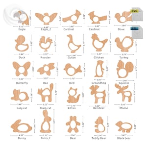 DIY baby bijtringen bundel met dierlijke vorm CNC-sjabloonbestanden 3D-printen SVG STL direct downloaden