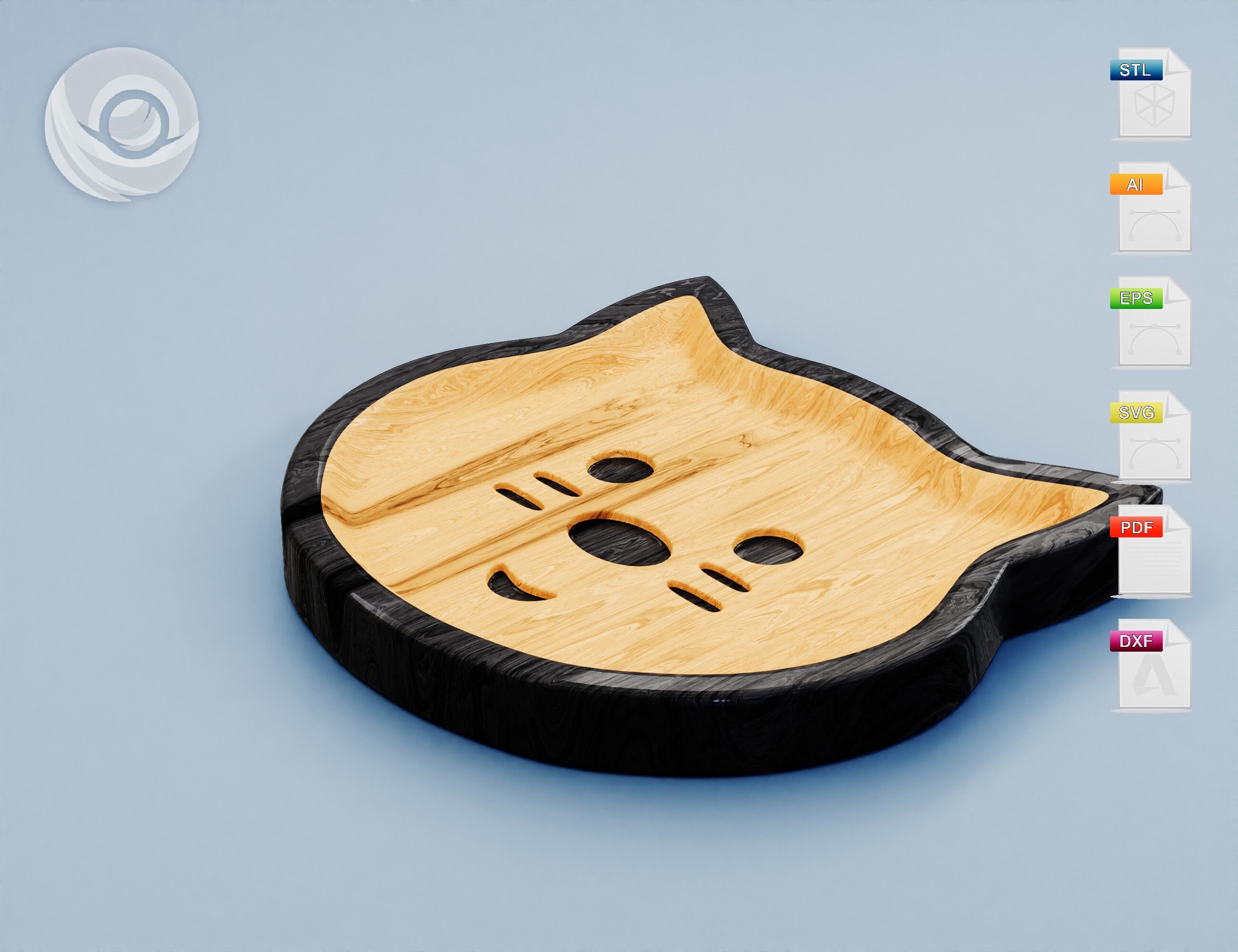 Cat Wooden Bowl for Cnc Router, Serving Plate - STL, DXF, SVG Files - Etsy