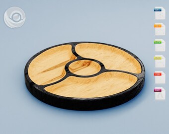 Round Combination plate files for cnc router, Instant download - STL, DXF, SVG files