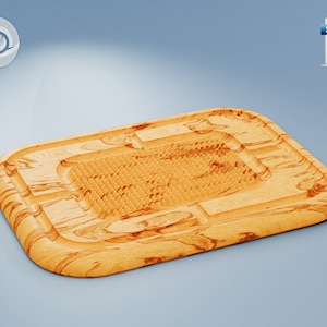 Carving Cutting Board With Juice Groove & Stabilizing Pyramid Design, 1-1/2" Thick - STL file digital download