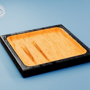 Ottoman Table Tray Wooden Black Walnut Platter Decorative Tray for Oversized Ottoman Home Breakfast in Bed Tea Coffee - STL, DXF, SVG files