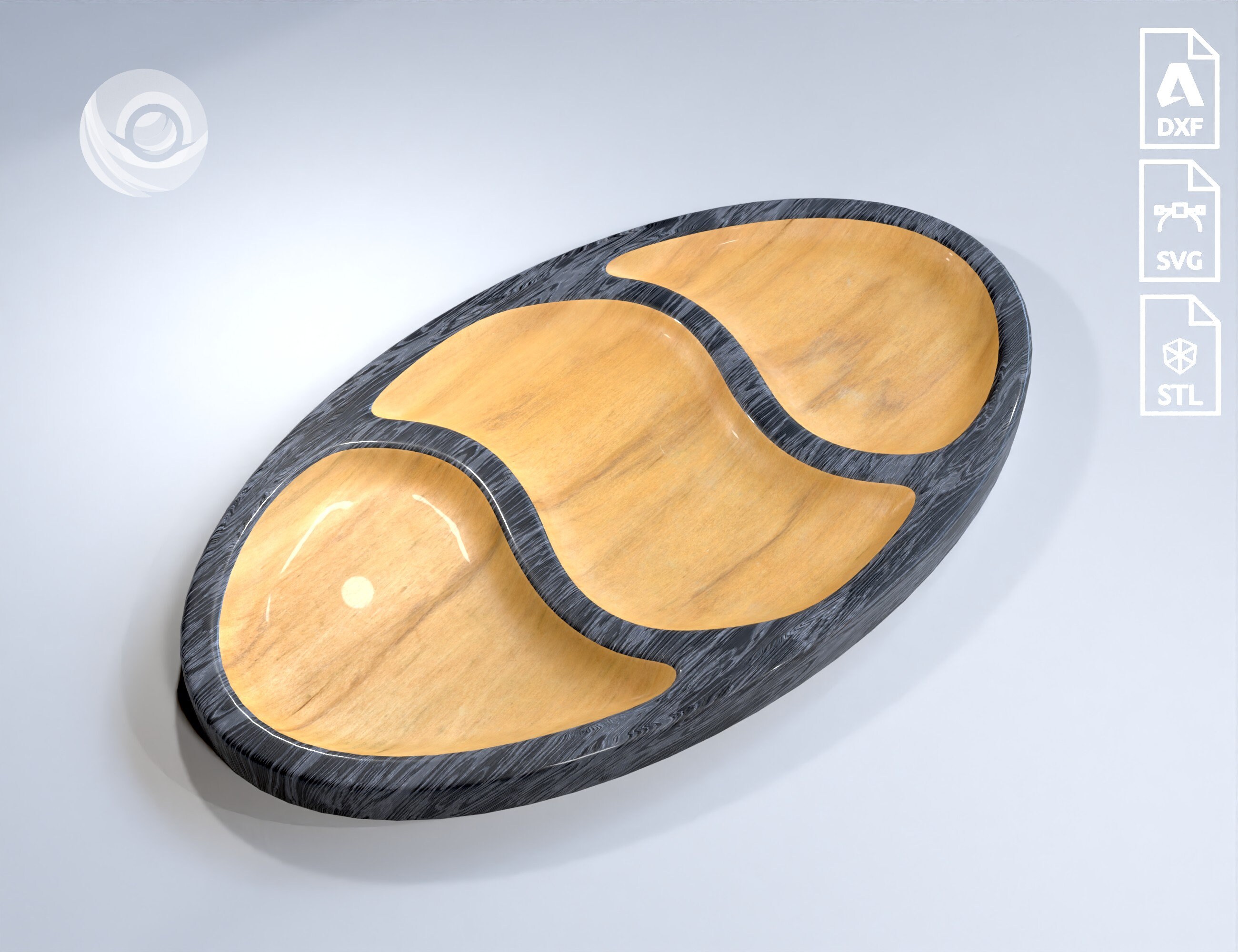 stl platter Instant download 1 section sauce bowl 3D STL file for wood ...