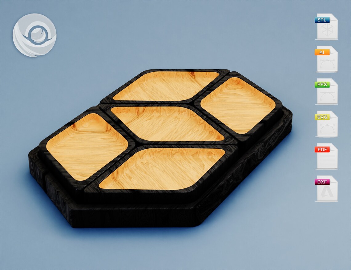 Large Wooden Trays Files for Cnc Router, Instant Download - STL, DXF ...