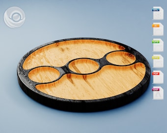 Round Combination plate files for cnc router, Instant download - STL, DXF, SVG files