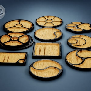 Conjunto de archivos de enrutador cnc de bandeja rodante personalizados, archivos de impresión STL 3d, plantilla de enrutador, archivos DXF svg, bandeja de madera - descarga digital
