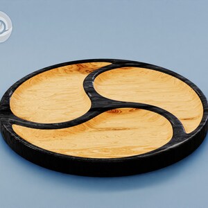 Large Serving Platter Cnc Router Files, Round Wood Tray, Sushi Plate ...