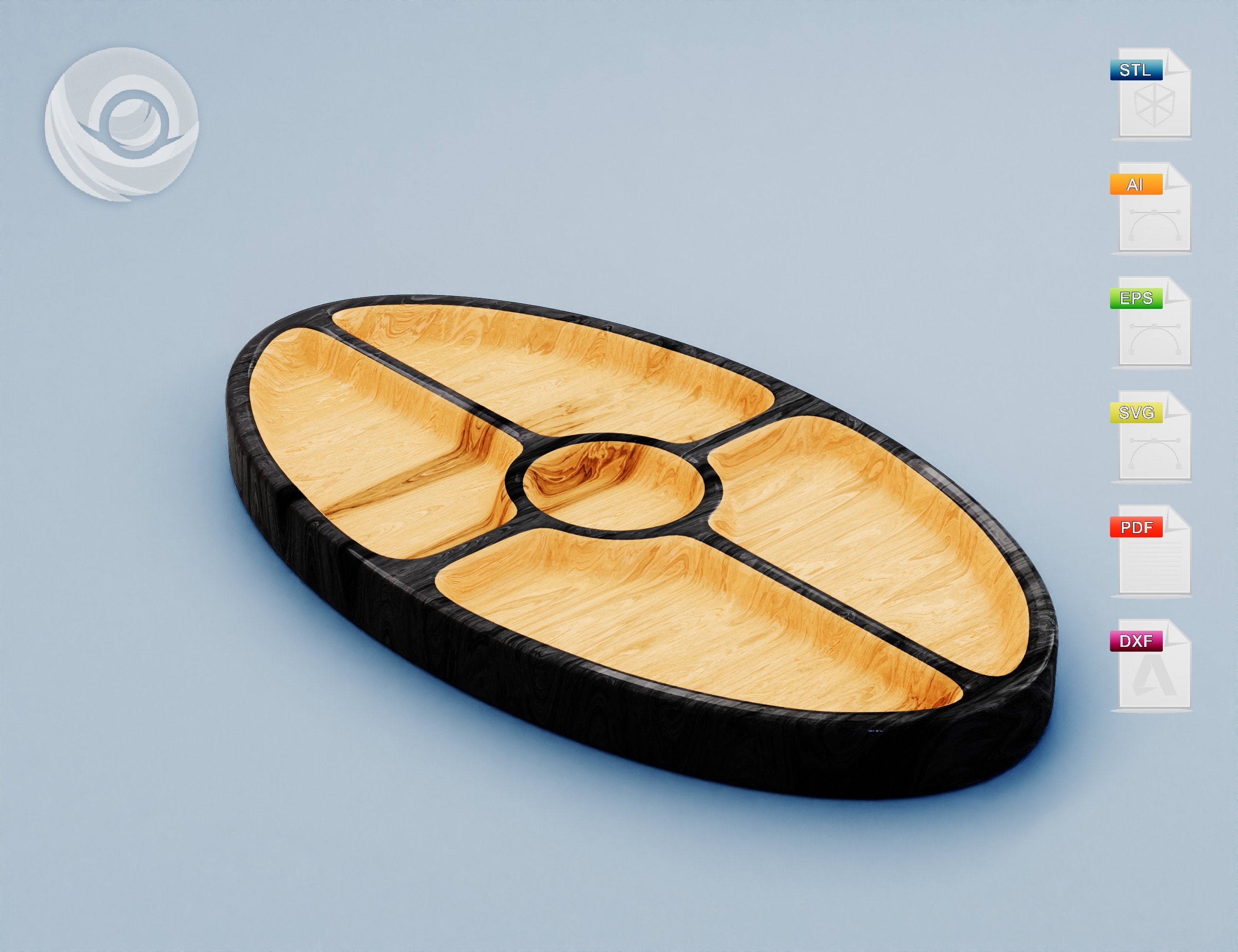 Digital Files of Wooden Tray for Cnc Router, Serving Plate SVG, DXF ...