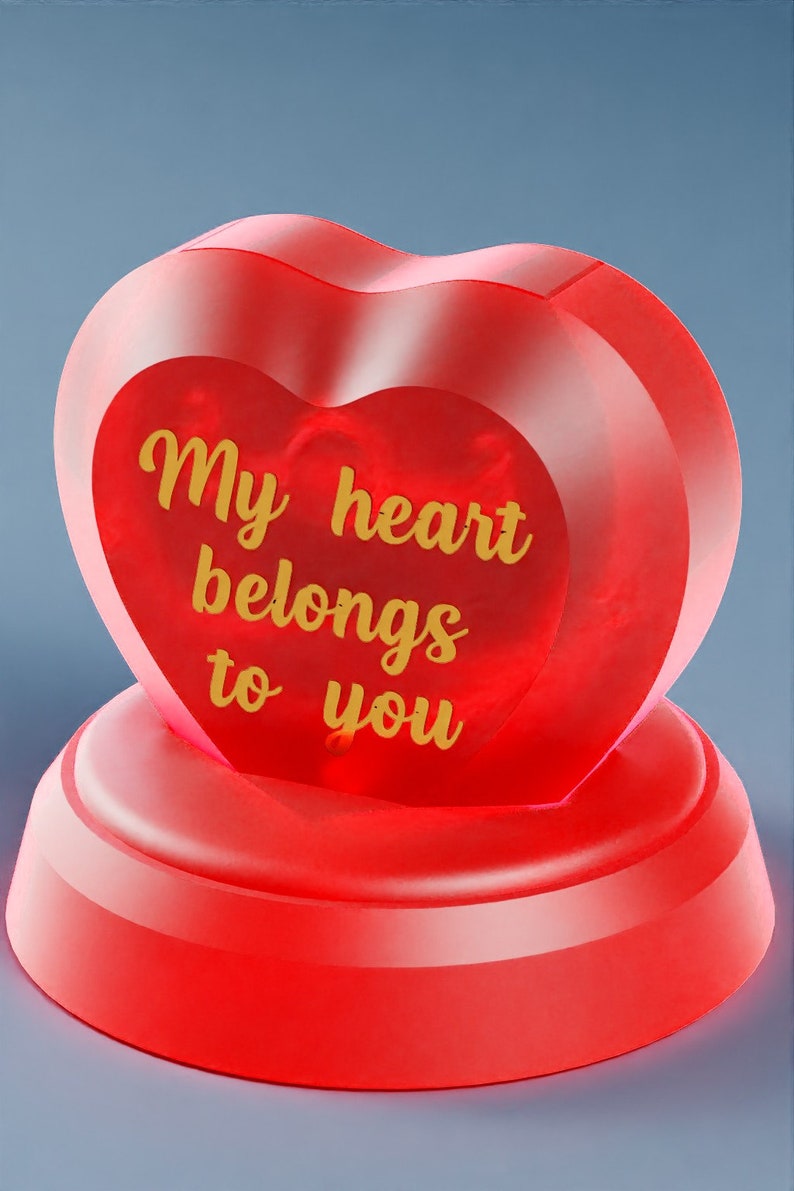 Personalized Ring Box - Engagement Ring Box With Stand - Heart Shape