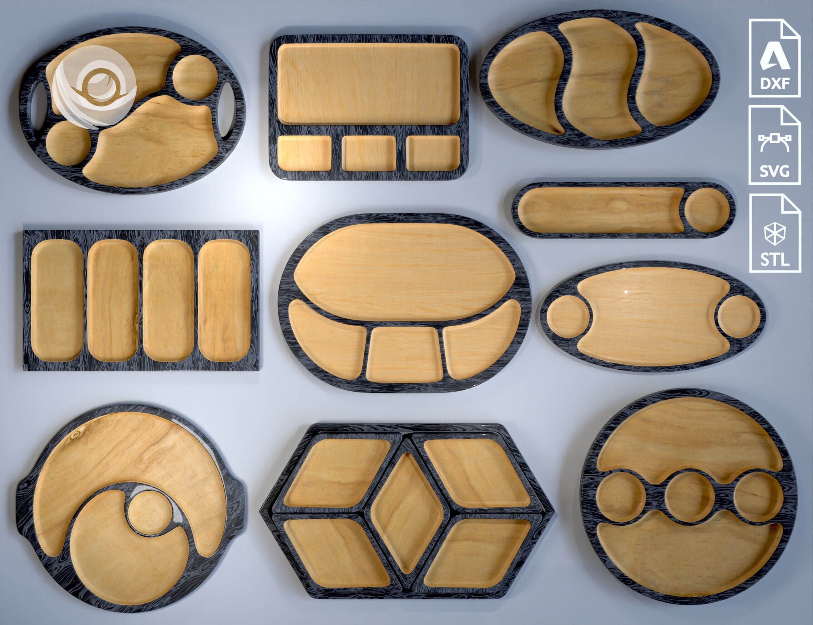 Set of Custom Rolling Tray Cnc Router Files STL 3d Print Etsy