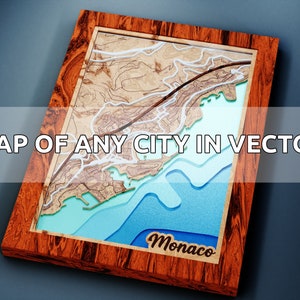 DIY desenho personalizado mapas de estradas da cidade presente para ele decoração de casa modelo de roteador de arte de parede arquivos cortados a laser svg pdf dxf download digital