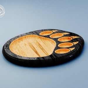 Bear paw moderne houten dienblad cnc router bestanden, serveerschaal - STL 3d print bestanden, DXF, SVG bestanden / Digitale download