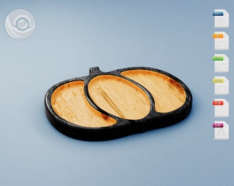 Pumpkin tray cnc files for wood, catch all tray - 3d print STL file, DXF files, SVG files (digital download)