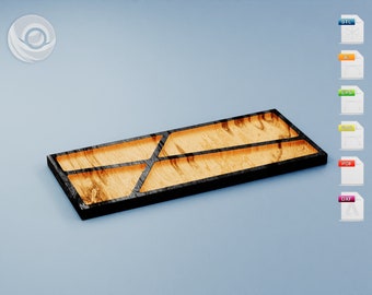 Digital download files of wooden serving tray for nuts with rectanguale shape for CNC routers or 3D printing