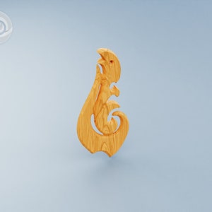 Large Maori Matau Wood Carving Pendant from New Zealand - STL file