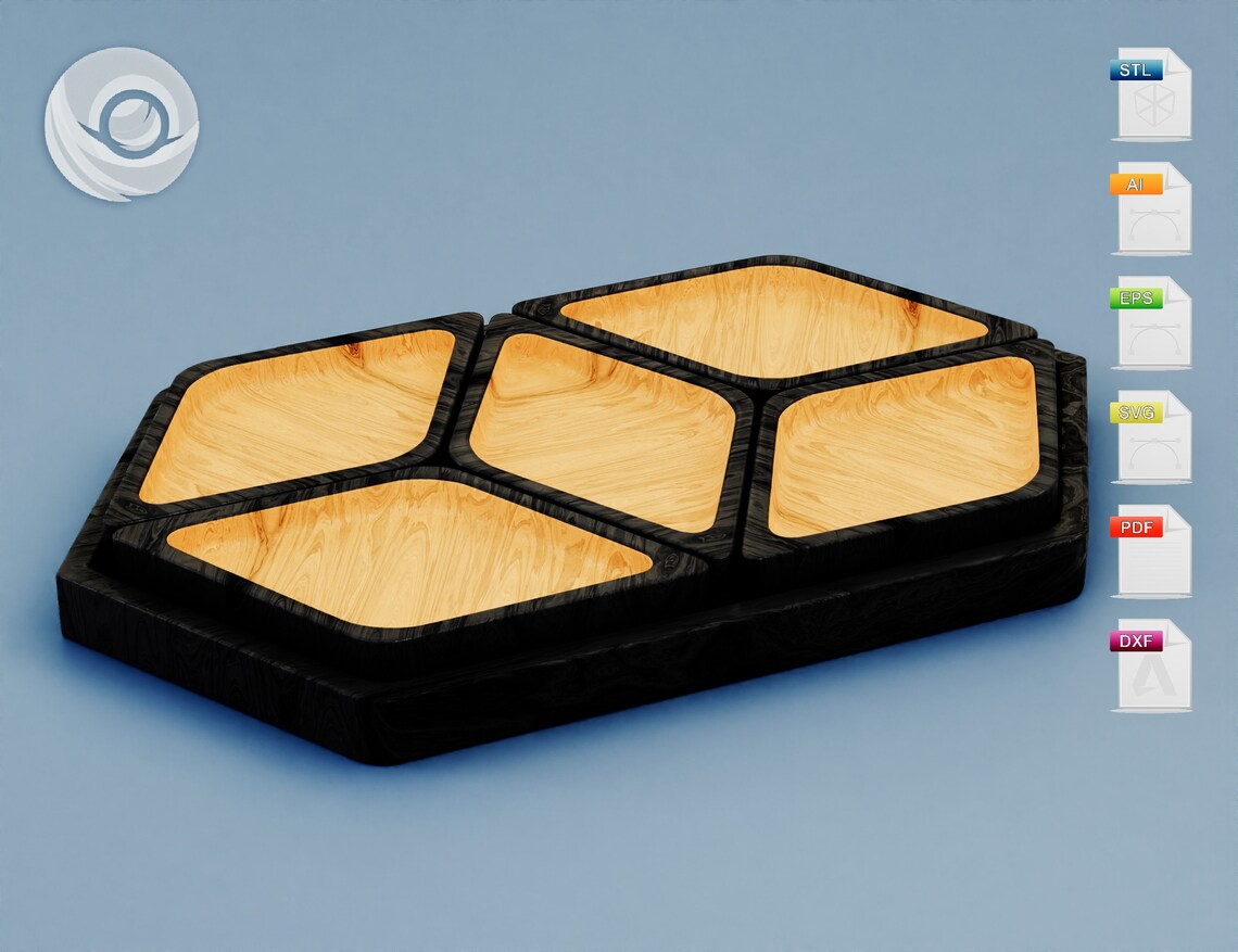 Large Wooden Trays Files for Cnc Router, Instant Download - STL, DXF ...