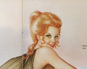 Vargas Girl 2-page Vintage Pin-up, June 1972 Playboy, Mature, Ephemera, Nostalgia, Wall Decor