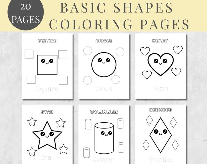 Color These Basic Shapes Color This item is unavailable - Etsy