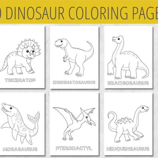 Dinosaur Coloring pages for kids, preschoolers, toddlers, 20 Printable Coloring  Pages,   Preschool Kindergarten Homeschool