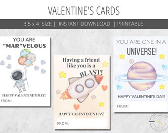 Space Valentines, School Valentine Tag, Kids Valentines, Classroom Valentine Cards, Friends Valentine Cards, Printable, INSTANT DOWNLOAD