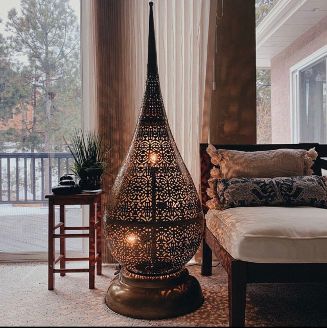 Floor Lamp Boho Decor Moroccan Decor Layla Etsy
