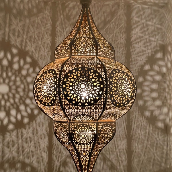 Moroccan Lamp - Moroccan Lantern - Moroccan Decor - Pendant Light - Aisha White