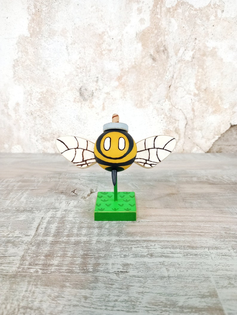 Super Mario Bros. Bee Bob-omb Wooden Figurine image 1