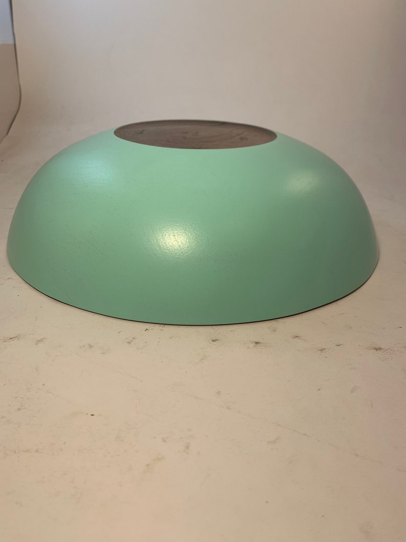 12x3.25 Large Black Walnut Bowl Satin Teal Exterior