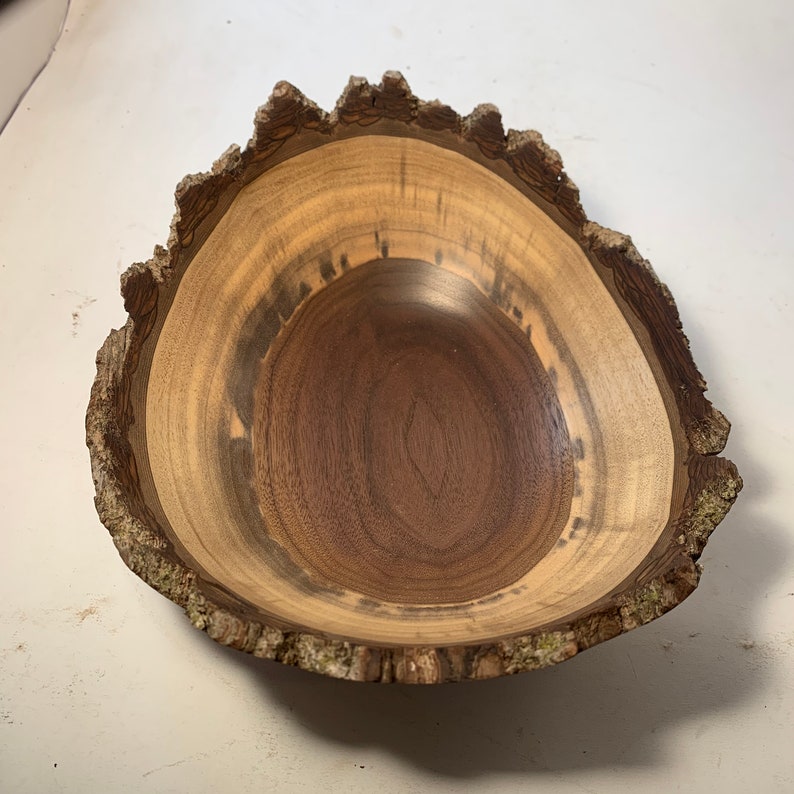 10.25x9x4.25 Live Edge Black Walnut Bowl