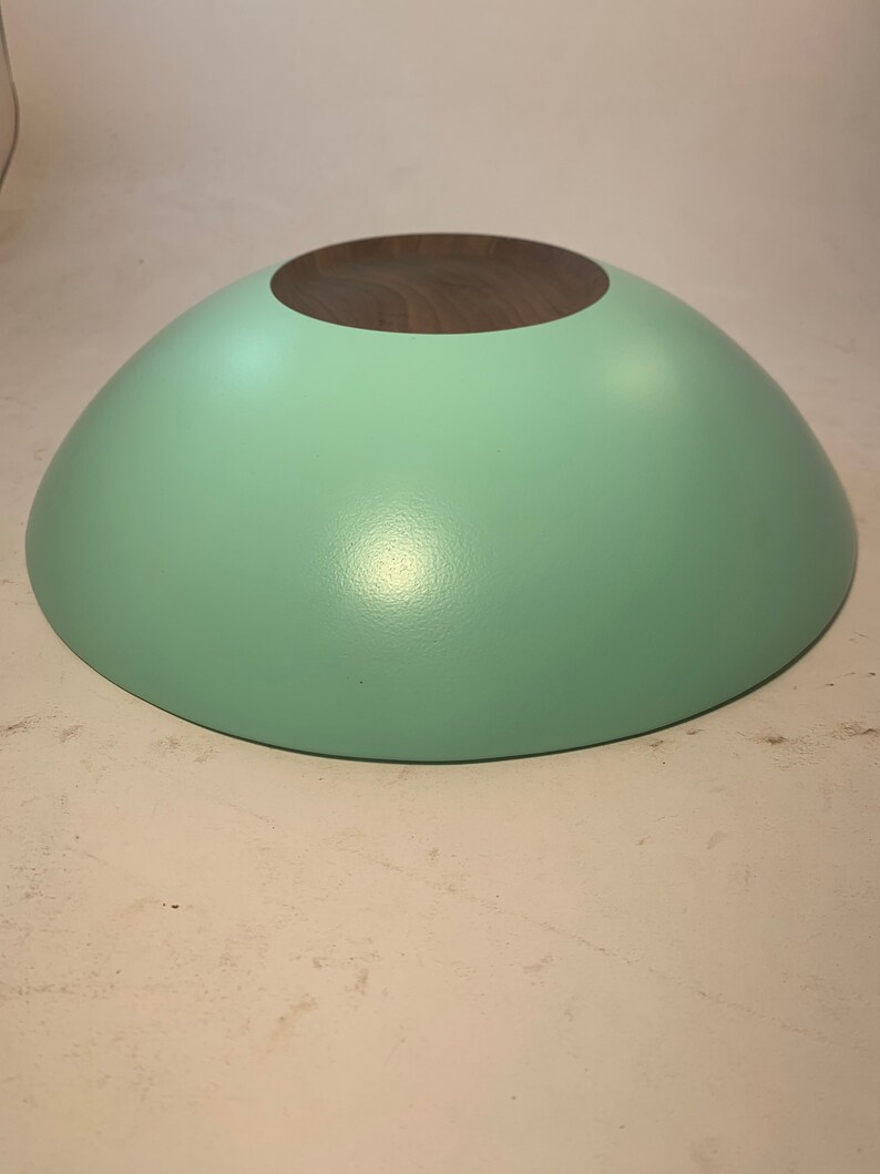 Large Black Walnut Bowl Satin Teal Exterior Gift for her 11.5x3.25