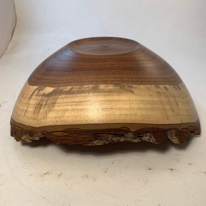 10.25x9x4.25 Live Edge Black Walnut Bowl