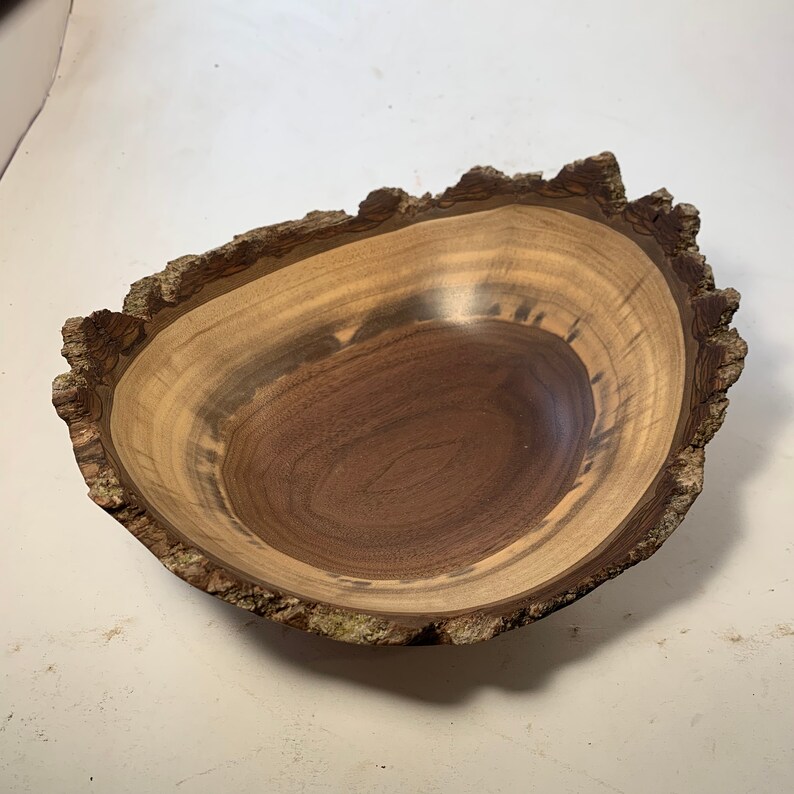 10.25x9x4.25 Live Edge Black Walnut Bowl