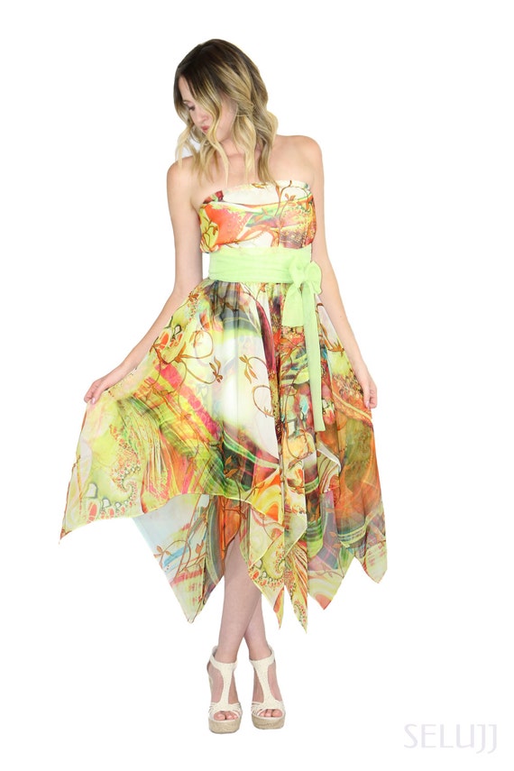 chiffon handkerchief dress