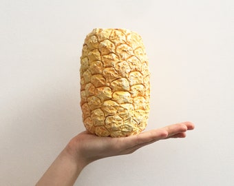 Large Pineapple, Pineapple vase, pineapple planter, ceramic pineapple, hand cast pineapple, porcelain pineapple sculpture, succulent planter