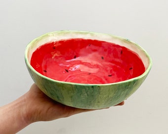 Watermelon, watermelon bowl, salad bowl, fruit bowl, fun serving bowl, summer fruit, fruit art, watermelon art, tropical bowl, fun bowl