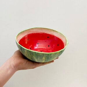 Watermelon, watermelon bowl, salad bowl, fruit bowl, fun serving bowl, summer fruit, fruit art, watermelon art, tropical bowl, fun bowl Small