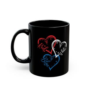 Patriotic Mug, Independence Day Drinkware, American Flag Coffee Cup, Red White Blue Tea Mug, USA Patriotic Gift, 4th of July Office Decor
