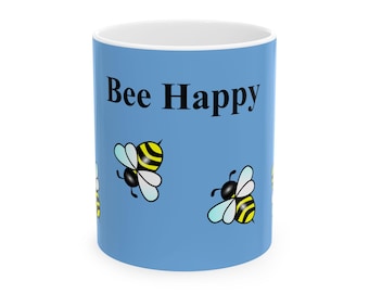 Buzzing Happy Bees Coffee Mug - Bee Happy coffee mug