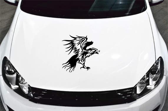 Tribal Flaming Eagle Decal Sticker Iron On Window Decal Wall Etsy