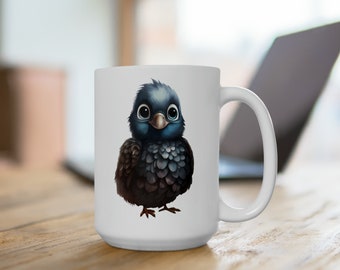 Funny and cute baby pigeon coffee mug, cute baby bird coffee mug