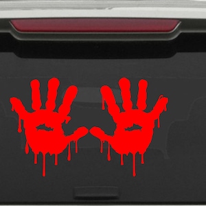 Bloody handprints halloween decal |Halloween sticker | bloody hands decal sticker by DecalTheory on Etsy