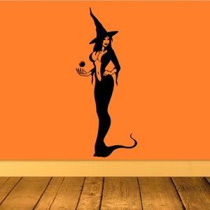 Sexy witch halloween decal sticker | Halloween sticker by DecalTheory on Etsy
