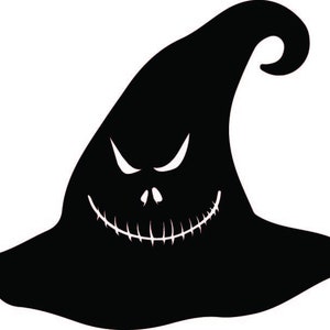 Halloween witch hat decal | Halloween sticker. Choice of 4 faces by DecalTheory on Etsy
