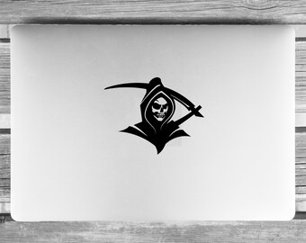AK Free HUGS Cute Baby Grim Reaper Vinyl Sticker - 5" Halloween Decal For Car, Laptop, Window